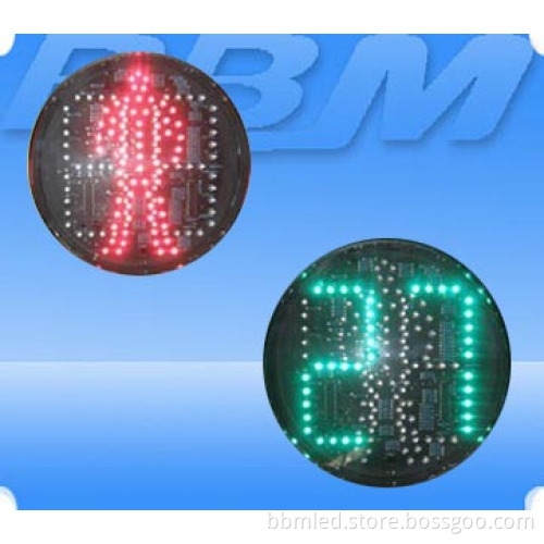 200mm (8") LED Pedestrian With Countdown Timer Traffic Light Core (RX200-RG+DX200-RG-2)
